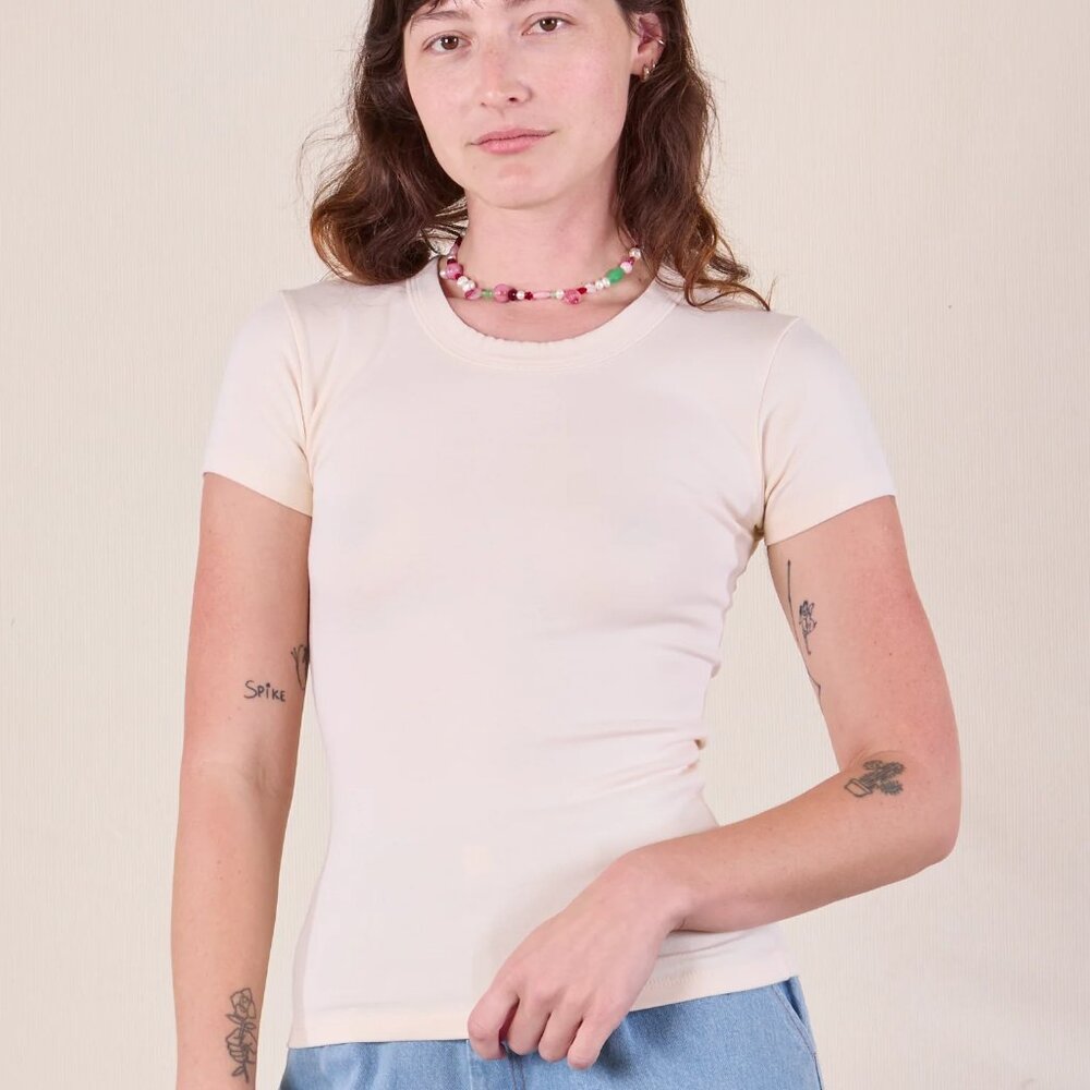 Big Bud Press Baby Tee in Vintage Off White size XS